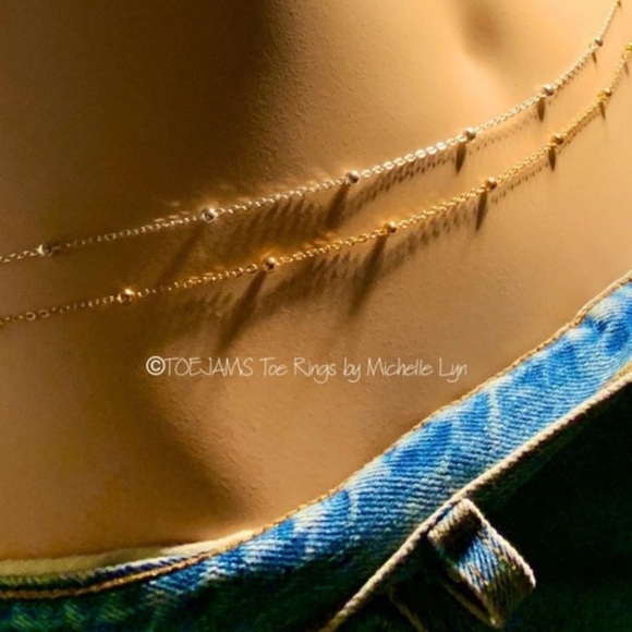 BELLY WAIST CHAIN 30" Ball & Chain Gold Tone or Silver Tone Sexy Jewelry - Picture 2 of 2